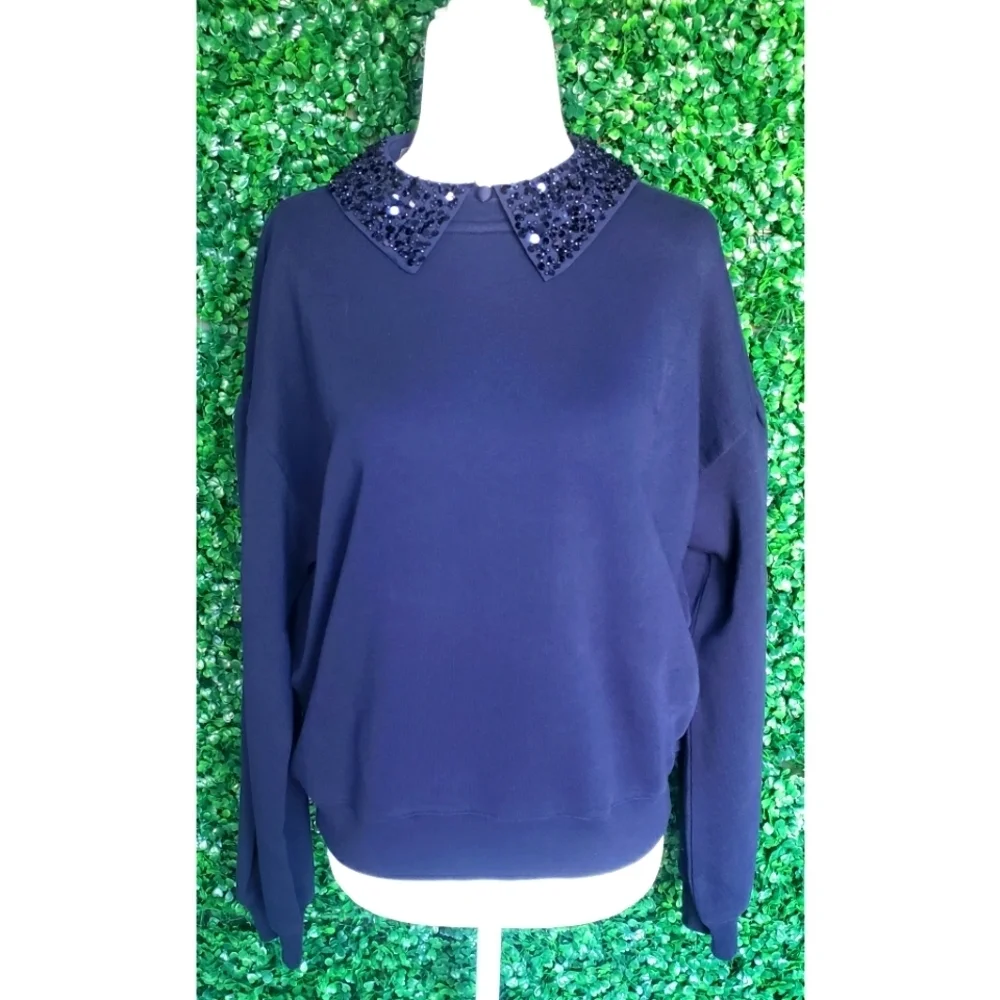 5. J.Crew Crewneck sweatshirt with crystal-embellished collar